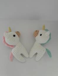 Amigurumi Baby Unicorn Set Mobile Accessory Handmade Stuffed Toys Gift For Nursery Decor Woodland Animals Toy Preemie Kids Gift