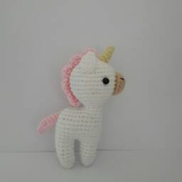 Amigurumi Baby Unicorn Set Mobile Accessory Handmade Stuffed Toys Gift For Nursery Decor Woodland Animals Toy Preemie Kids Gift - thumbnail 2