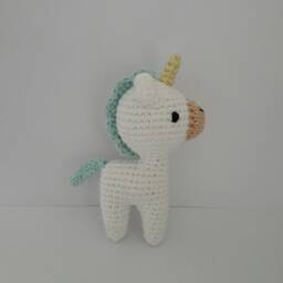 Amigurumi Baby Unicorn Set Mobile Accessory Handmade Stuffed Toys Gift For Nursery Decor Woodland Animals Toy Preemie Kids Gift - thumbnail 4