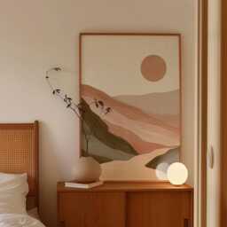 Abstract Desert Sunset Poster, Terracotta Landscape Wall Art Print - thumbnail 2