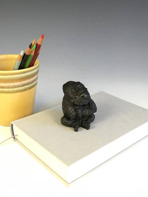 Bronze Gorilla Figurine - Yolk Art Animal Sculpture, Usa Made - image 1