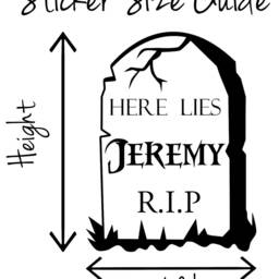 Personalised Tombstone, Halloween, Vinyl Wall Art Sticker Decal Mural. Home, Decor. Living Room, Hallway - thumbnail 3