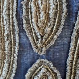 Handmade Abaca Throw Pillow Blue Beaded Accent Cushion - thumbnail 4
