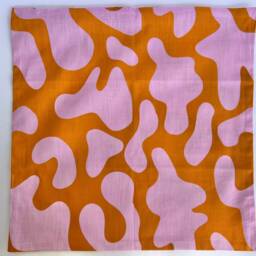 Retro Linen Pillow Cover Pink & Orange Lava Lamp Design - thumbnail 2