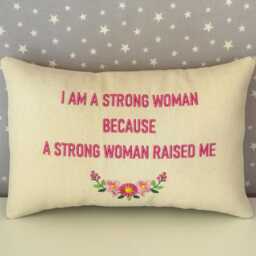 Custom Embroidered Pillow Personalized Floral Needlepoint Cushion - thumbnail 3