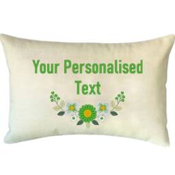 Custom Embroidered Pillow Personalized Floral Needlepoint Cushion - thumbnail 2