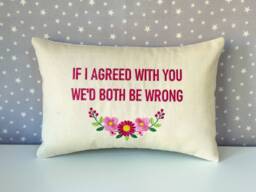 Custom Embroidered Pillow Personalized Floral Needlepoint Cushion - thumbnail 1