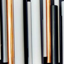 Copper Tubes Wall Decor - Wood & Metal Modern Sculpture Handcrafted Studio Grey - thumbnail 3