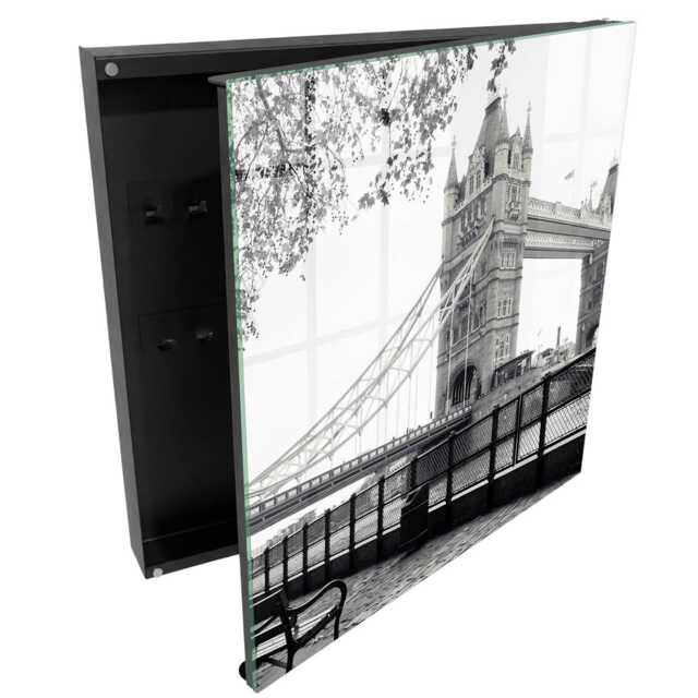 Gothic Bridge Key Cabinet For Home, Black & White Box Wall, Photographic Architecture, Architecture History Lovers - image 1