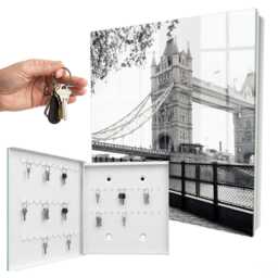 Gothic Bridge Key Cabinet For Home, Black & White Box Wall, Photographic Architecture, Architecture History Lovers - thumbnail 2
