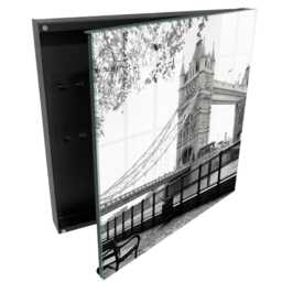 Gothic Bridge Key Cabinet For Home, Black & White Box Wall, Photographic Architecture, Architecture History Lovers