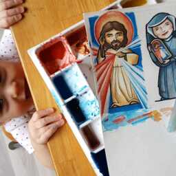 St Barbara Patron Saint Block With Gift Bag // Catholic Against Storms Toys By Almondrod - thumbnail 4