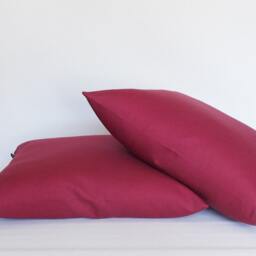 Set Of 2 Maroon Red Cotton Canvas Pillow Covers - thumbnail 2