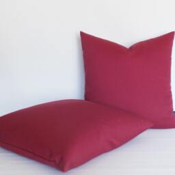 Set Of 2 Maroon Red Cotton Canvas Pillow Covers - thumbnail 3