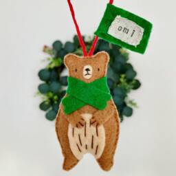 Personalised Name Bear Christmas Decoration - Cute Bears With Scarves Tree Ornament Or Keyring - thumbnail 3