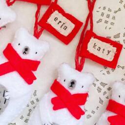 Personalised Name Bear Christmas Decoration - Cute Bears With Scarves Tree Ornament Or Keyring - thumbnail 2