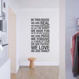 In This House, Wall Art, Stickers, Decals, Decal, Inspirational Motivational Home Decor - Skuiths - thumbnail 1
