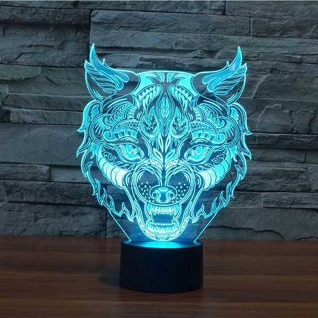 Personalized Wolf Head Led Lamp, Bluetooth Music, App Control - image 1