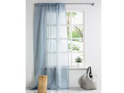 Linen Curtain-Curtain-Sheer Curtain in Blue - Window Panel-Linen Drape - Rod Pocket - 4''(10cm - Width 67''(170cm X Cust. Length