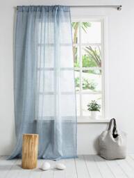 Linen Curtain-Curtain-Sheer Curtain in Blue - Window Panel-Linen Drape - Rod Pocket - 4''(10cm - Width 67''(170cm X Cust. Length - thumbnail 3