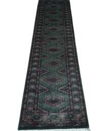 2.6x10 Sea Green Color Bokhara Rug - Runner Hallway Luxury Bukhara Fine Quality Woolen Afghan - thumbnail 1