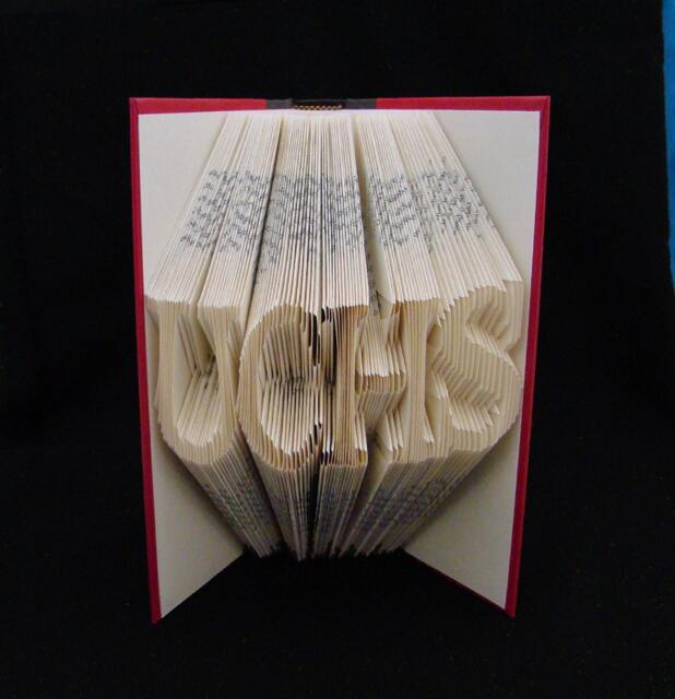 School Spirit Acronyms 4 Letter Words Folded-Book Art Sculpture - image 1
