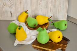 Pear Felt - Pretend Play Food, Fruits Vegetables Set, Kids Kitchen, Realistic Fake Plush Toy For Toddler, Photo Prop, Birthday Gift - thumbnail 1