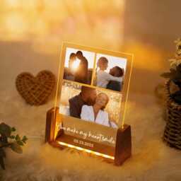 Personalized Couple Photo Night Light, Wedding Gift For Couple, Valentines Day Gift, Anniversary Gift, Custom Light Plaque - thumbnail 4