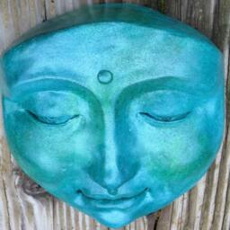 Turquoise Buddha, Healing Meditative Wall Decor Sculpture By Claybraven - thumbnail 2
