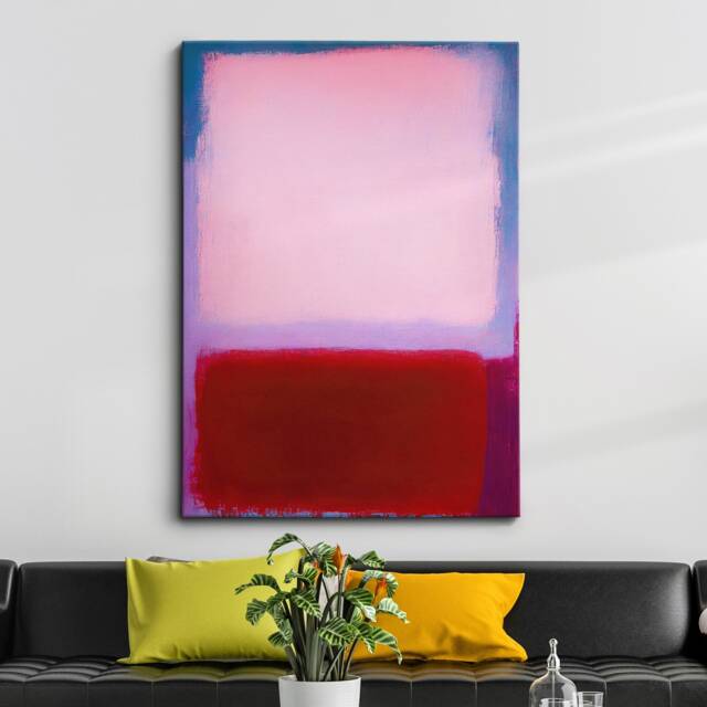 Modern Abstract Pink & Purple Exhibition Oil Painting Wall Art, Framed Canvas Poster Print, Home Living Room Decor Gift Idea - image 1