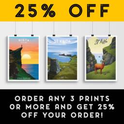 st Kilda Print - Archipelago D??n Travel Poster Illustration Scottish Island Hirta Soay - thumbnail 2
