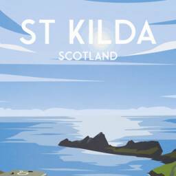 st Kilda Print - Archipelago D??n Travel Poster Illustration Scottish Island Hirta Soay - thumbnail 3