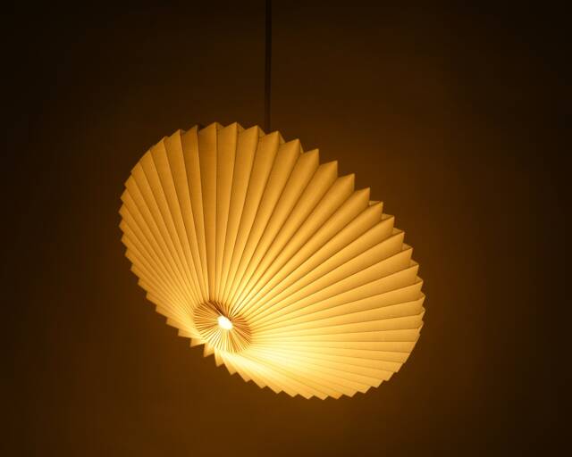 Brownfolds White Flying Saucer Paper Lampshade - Origami Hanging Lamp - image 1
