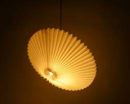 Brownfolds White Flying Saucer Paper Lampshade - Origami Hanging Lamp - thumbnail 1