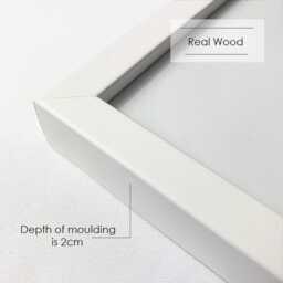 "Matte White Wooden Photo Frame 18x18"" For 10x8" - thumbnail 2