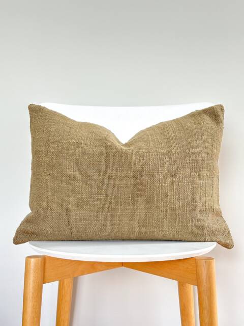 Brown Tribal Hemp Hand Woven Natural Dye Color Pillow Cover - image 1