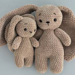 Mom & Baby Bunny Crochet Plush Personalized With Long Ears - thumbnail 2