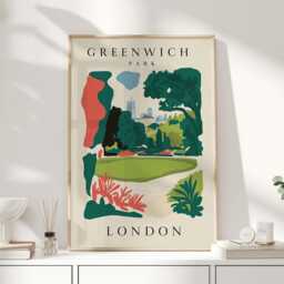 Greenwich Park Print, Poster, Gifts, Art, Wall London Poster - thumbnail 1