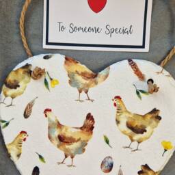 Decoupage Chicken Slate Wall Hanging With Coasters Farmhouse Decor - thumbnail 2