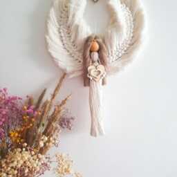 Guardian Angel, Macrame Angel Wall Hanging, Doll, Christmas Nursery Room Decoration, Decoration - thumbnail 3