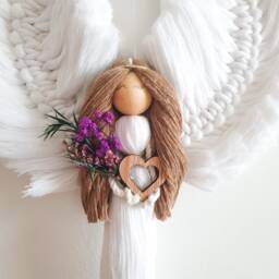 Guardian Angel, Macrame Angel Wall Hanging, Doll, Christmas Nursery Room Decoration, Decoration - thumbnail 4