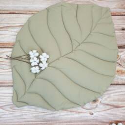 Organic Cotton Leaf Baby Play Mat Montessori Nursery Decor - thumbnail 2