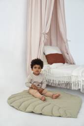 Organic Cotton Leaf Baby Play Mat Montessori Nursery Decor - thumbnail 1
