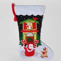 Santa's Departure Felt Christmas Stocking - Personalized - thumbnail 3