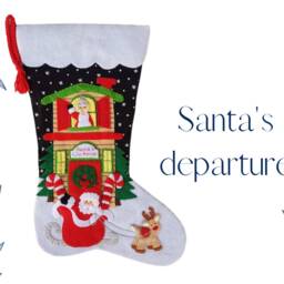 Santa's Departure Felt Christmas Stocking - Personalized - thumbnail 2