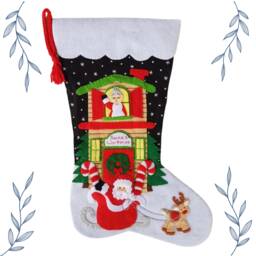 Santa's Departure Felt Christmas Stocking - Personalized