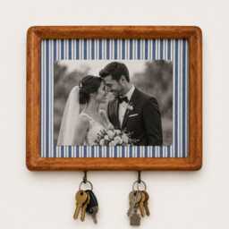 Personalized Photo Frame Key Holder Picture Rack Housewarming Gift Handmade in France Wall Organizer - thumbnail 3
