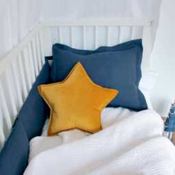 Mustard Velvet Star Pillow, Cushion - thumbnail 2