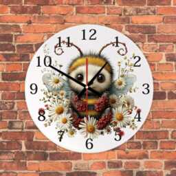 Personalised Flower Bee Wall Clock - Nursery & Kids Room Decor Gift For Children - thumbnail 3