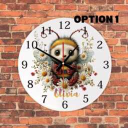 Personalised Flower Bee Wall Clock - Nursery & Kids Room Decor Gift For Children - thumbnail 2